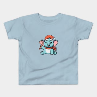 Cute Elephant on Christmas Kids T-Shirt